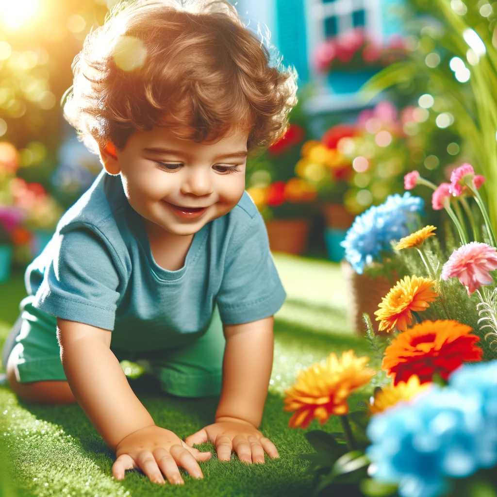 Bereket Playing in the Garden