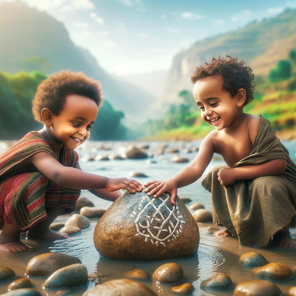 Placing the Stone by the River